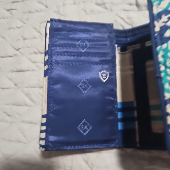 Vera Bradley Blue and Green Floral Wallet - Picture 5 of 11